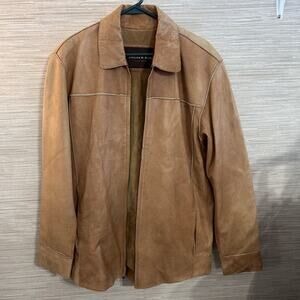 Andew Marc Distressed Leather Tan Jacket coat Men's size Small